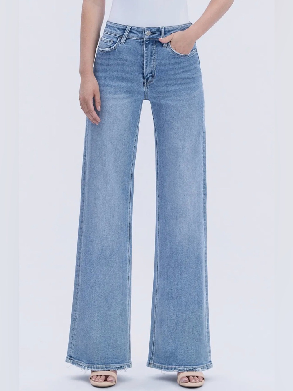 NWT Vervet by Flying Monkey Wide Leg High-Rise Women's Jeans Olivia in Hearten